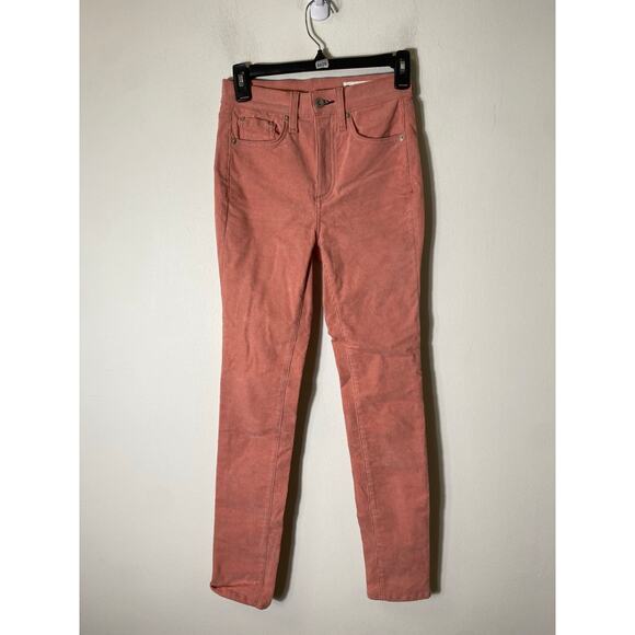 Rag & Bone Salmon Pink Cordoroy High Rise Skinny Sz 24 - Picture 1 of 3